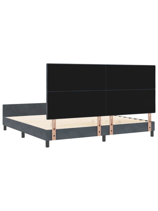Gultas rāmis ar galvas klāju tumši pelēka 200 x 200 cm samts