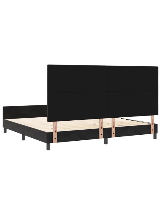 Gultas rāmis ar galvas klāju melna 200 x 200 cm samts