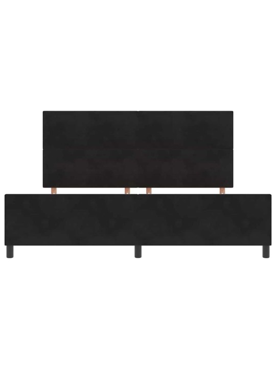 Gultas rāmis ar galvas klāju melna 200 x 200 cm samts