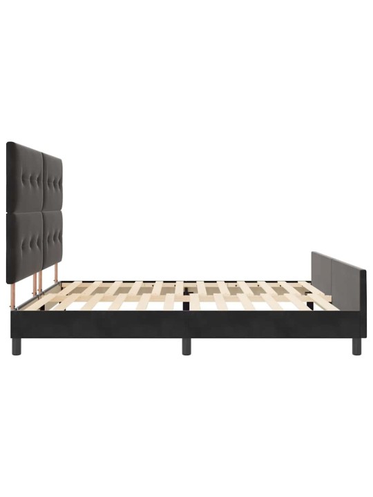 Gultas rāmis ar galvas klāju melna 200 x 200 cm samts