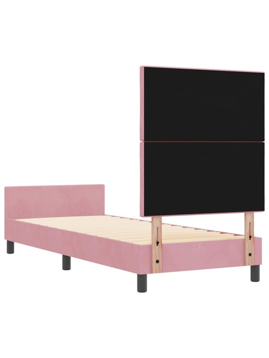 Gultas rāmis ar galvas klāju rozā 80 x 200 cm samts