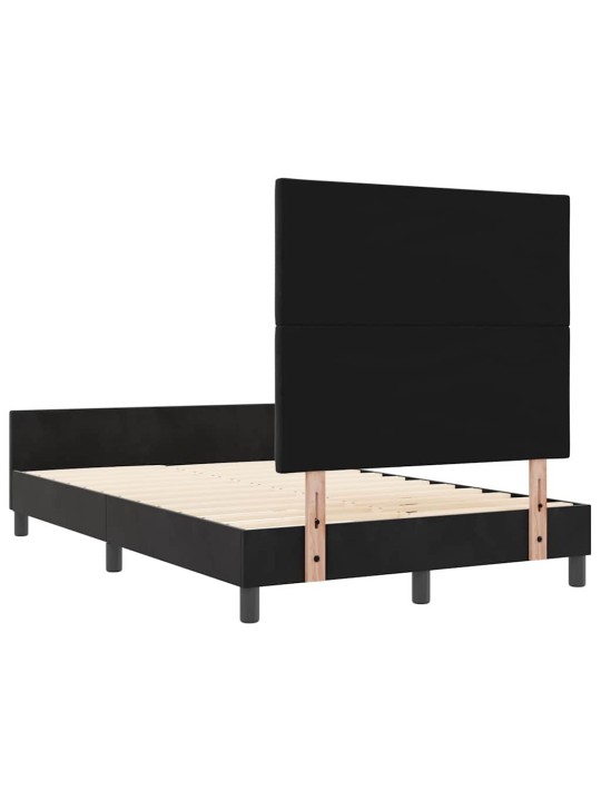 Gultas rāmis ar galvas klāju melna 120 x 190 cm samts