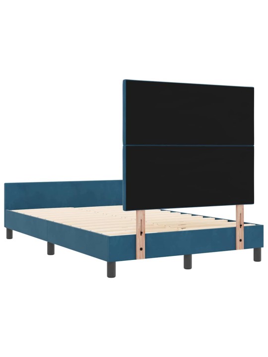 Gultas rāmis ar galvas klāju tumši zila 120 x 190 cm samts