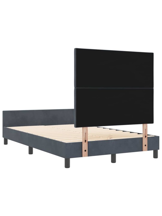 Gultas rāmis ar galvas klāju tumši pelēka 120 x 200 cm samts