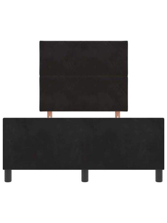 Gultas rāmis ar galvas klāju melna 120 x 200 cm samts
