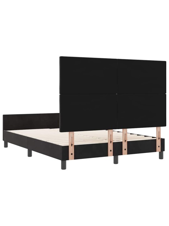 Gultas rāmis ar galvas klāju melna 140 x 190 cm samts