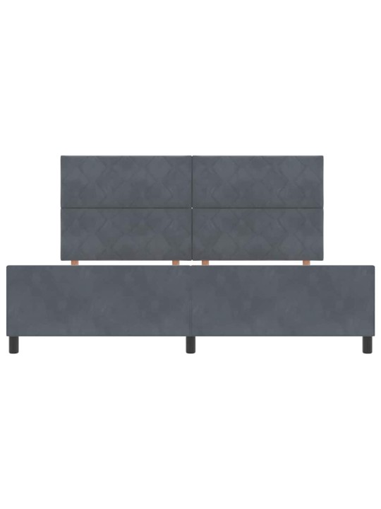 Gultas rāmis ar galvas klāju tumši pelēka 200 x 200 cm samts