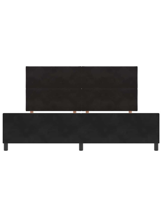 Gultas rāmis ar galvas klāju melna 200 x 200 cm samts