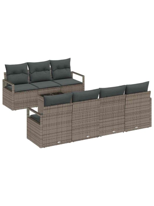 Dārza dīvānu komplekts ar spilvenu 8 pcs pelēka 55 x 55 x 37 cm