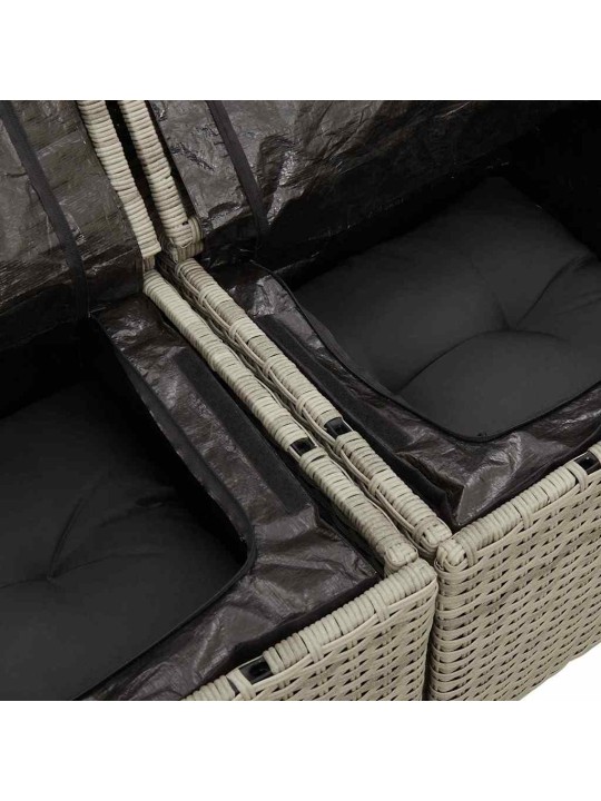 Dārza dīvānu komplekts 7 pcs gaiši pelēka 264 x 154 x 85 cm