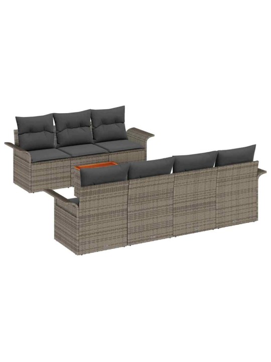Dārza dīvānu komplekts ar spilvenu 8 pcs pelēka 55 x 55 x 37 cm