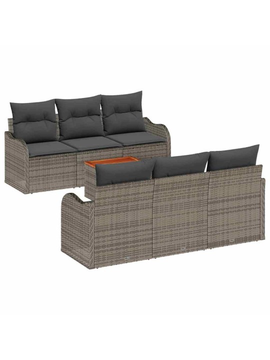 Dārza dīvānu komplekts 7 pcs pelēka