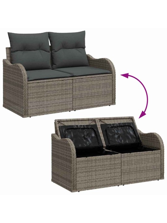 Dārza dīvānu komplekts 7 pcs pelēka