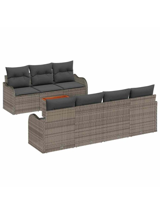 Dārza dīvānu komplekts 8 pcs pelēka