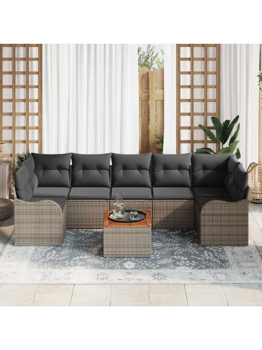Dārza dīvānu komplekts 8 pcs pelēka