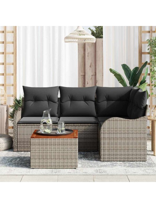 Dārza dīvānu komplekts 5 pcs pelēka