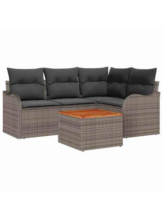 Dārza dīvānu komplekts 5 pcs pelēka