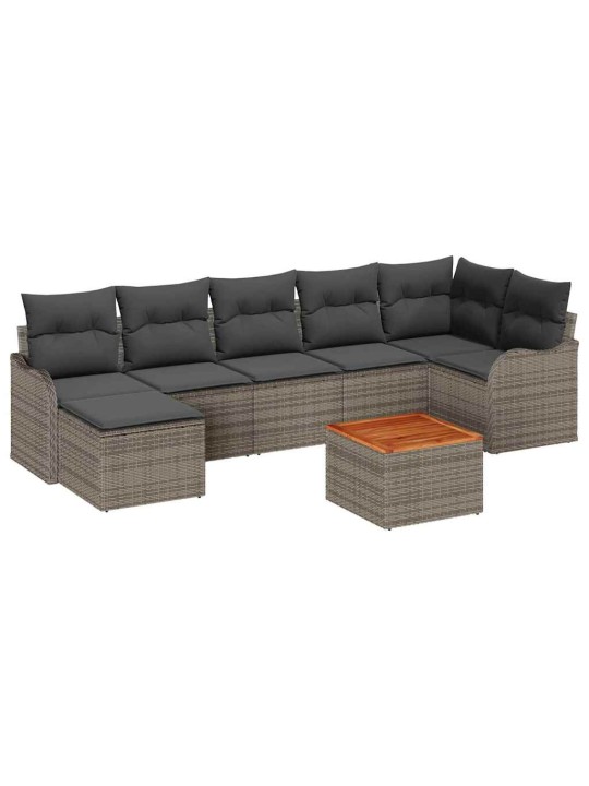 Dārza dīvānu komplekts 8 pcs pelēka