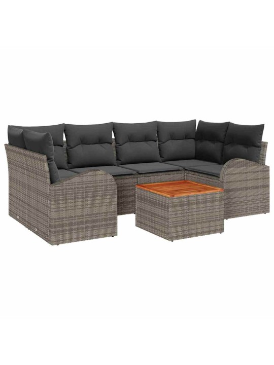Dārza dīvānu komplekts 7 pcs pelēka