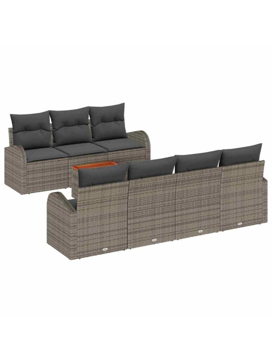 Dārza dīvānu komplekts 8 pcs pelēka