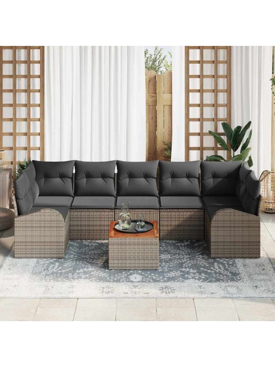Dārza dīvānu komplekts 8 pcs pelēka