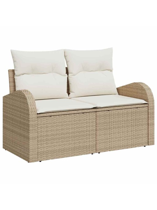 Dārza dīvānu komplekts 6 pcs bēšs un balts