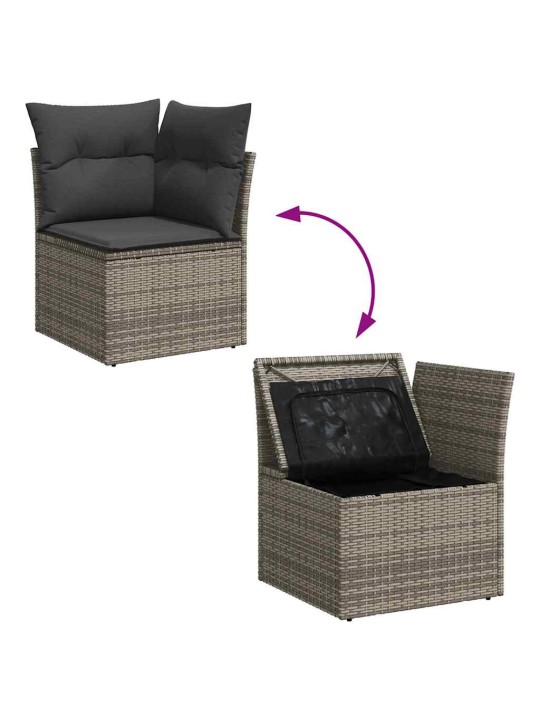 Dārza dīvānu komplekts 7 pcs pelēka