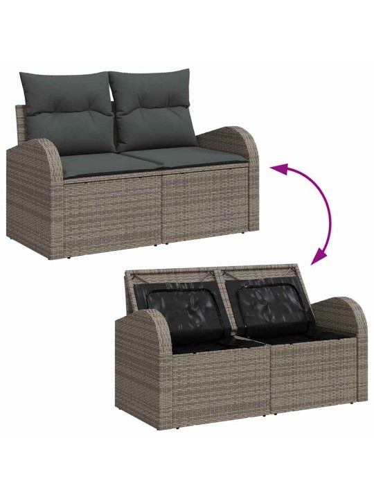 Dārza dīvānu komplekts 7 pcs pelēka