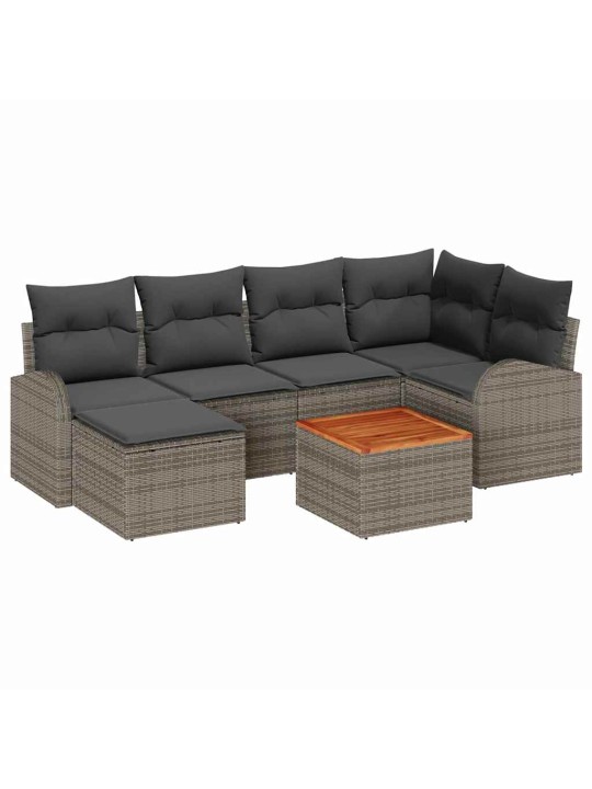Dārza dīvānu komplekts 7 pcs pelēka