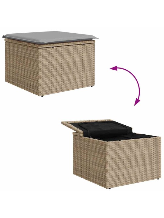 Dārza dīvānu komplekts 7 pcs bēša un gaiši pelēka