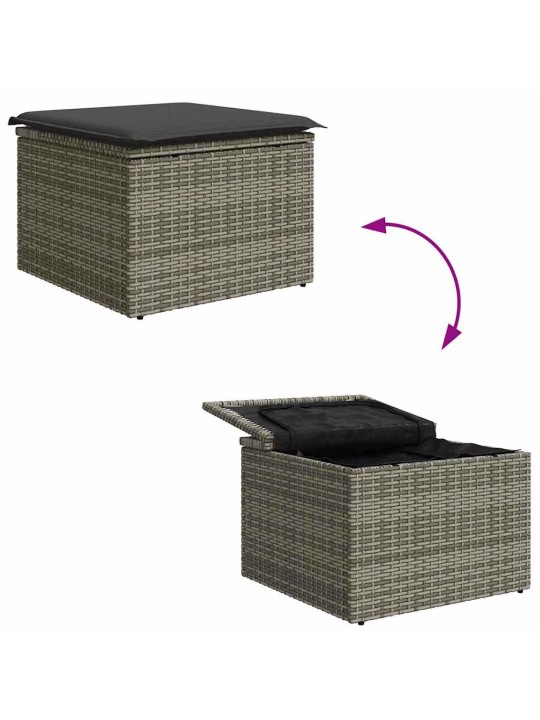 Dārza dīvānu komplekts 8 pcs pelēka