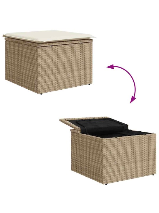 Dārza dīvānu komplekts 8 pcs bēšs un balts
