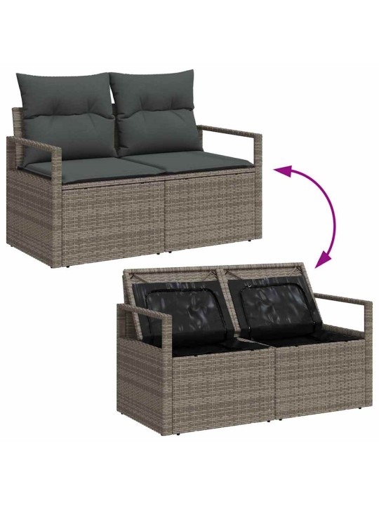 Dārza dīvānu komplekts 7 pcs pelēka