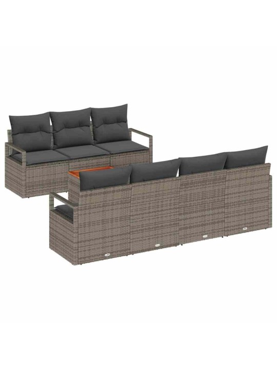 Dārza dīvānu komplekts 7 pcs pelēka