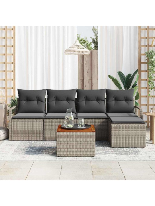 Dārza dīvānu komplekts 6 pcs pelēka