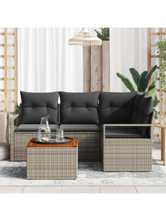 Dārza dīvānu komplekts 5 pcs pelēka