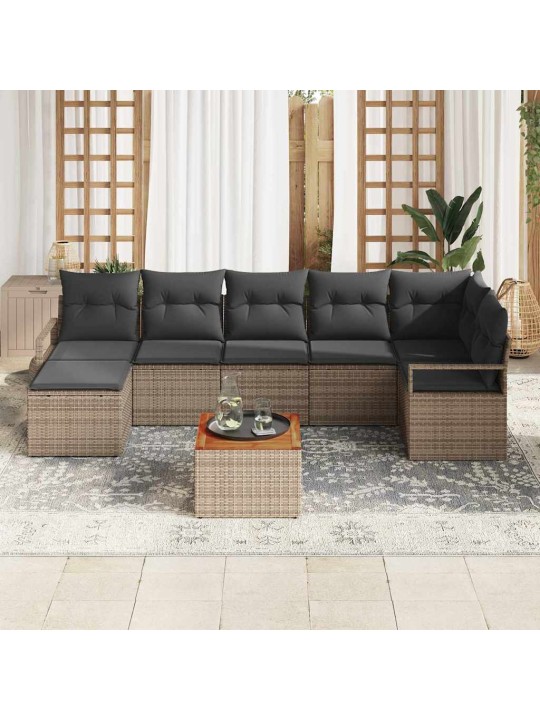 Dārza dīvānu komplekts 8 pcs pelēka