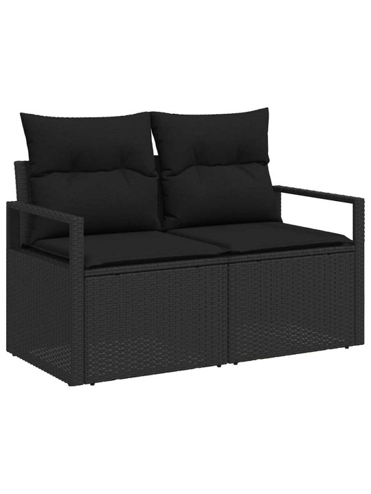 Dārza dīvānu komplekts 10 pcs melna