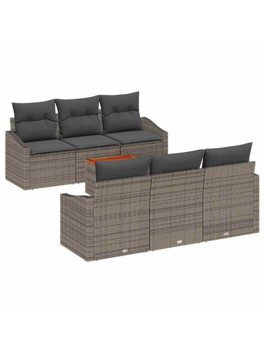 Dārza dīvānu komplekts 7 pcs pelēka