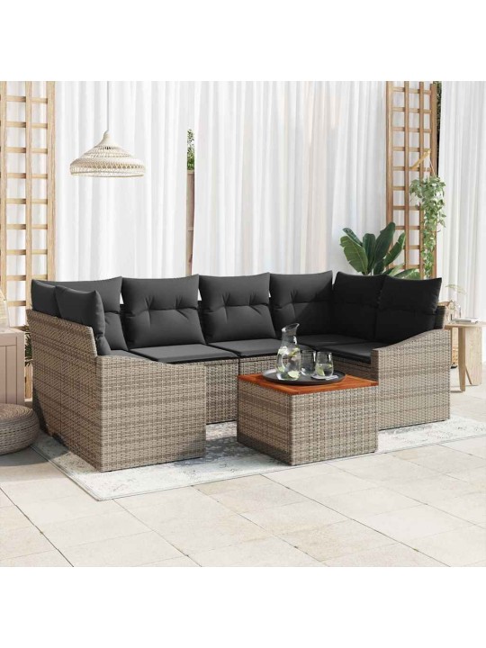 Dārza dīvānu komplekts 7 pcs pelēka