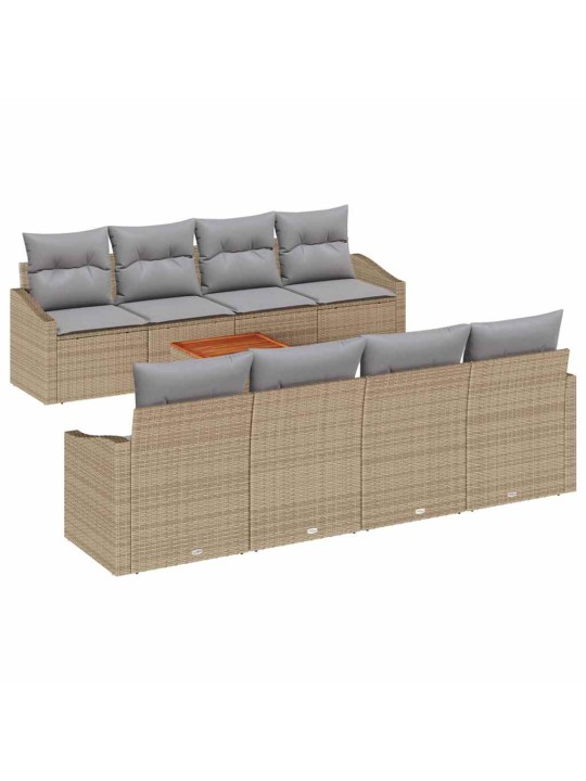 Dārza dīvānu komplekts 7 pcs bēša un gaiši pelēka