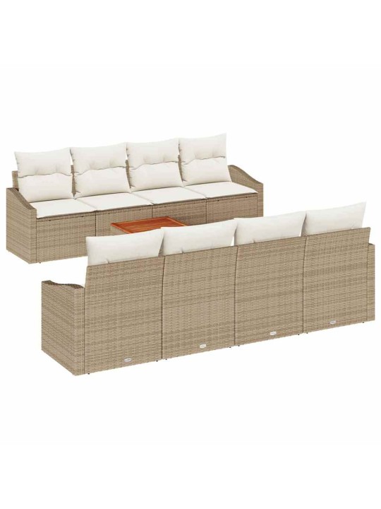 Dārza dīvānu komplekts 7 pcs bēšs un balts