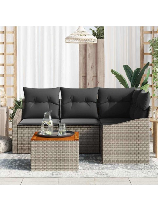 Dārza dīvānu komplekts 5 pcs pelēka