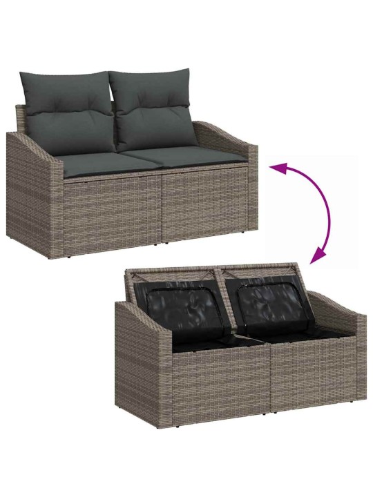 Dārza dīvānu komplekts 7 pcs pelēka