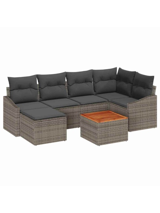 Dārza dīvānu komplekts 7 pcs pelēka