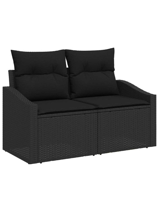 Dārza dīvānu komplekts 10 pcs melna