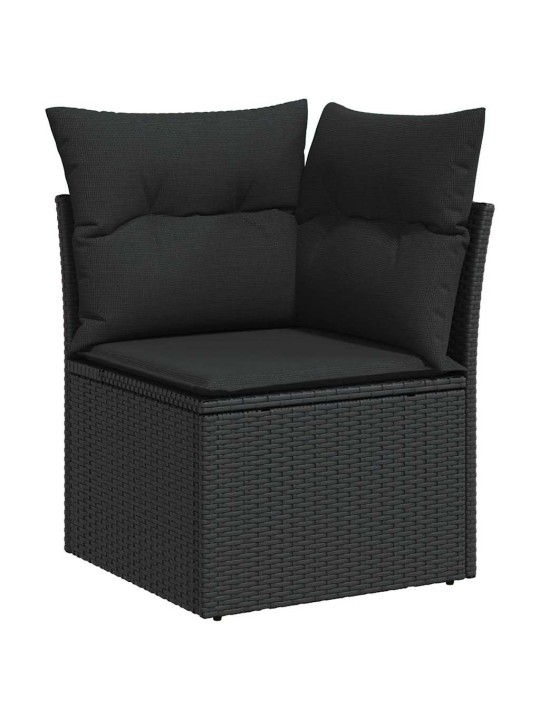 Dārza dīvānu komplekts 10 pcs melna