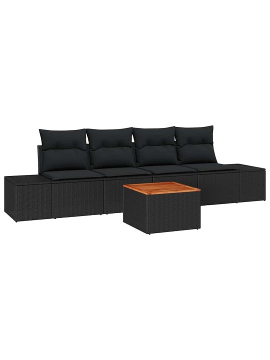 Dārza dīvānu komplekts 5 pcs melna