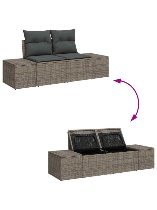 Dārza dīvānu komplekts 7 pcs pelēka