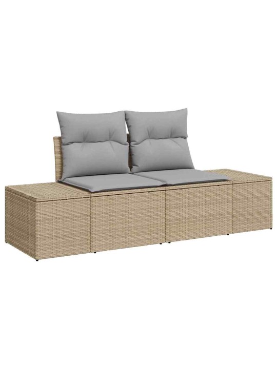 Dārza dīvānu komplekts 7 pcs bēša un gaiši pelēka